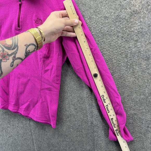 The North Face Sweater Womens Medium Pink Fleece Quarter Zip Pullover Outdoor - Picture 10 of 13